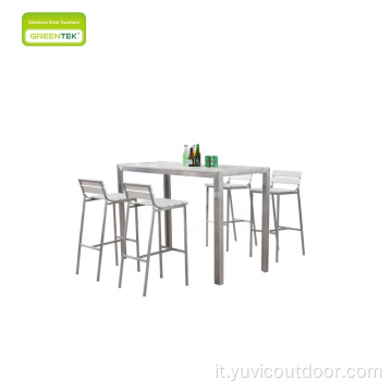 Set da tavola e sedia a tavola a stecca in legno di plastica